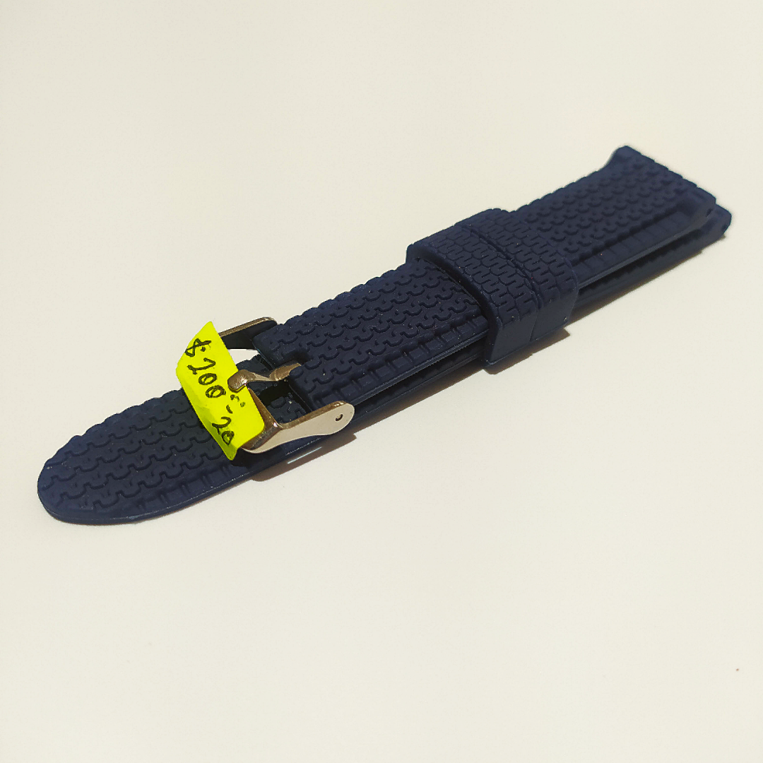 Men's Black Patterned Silicone Strap 20mm