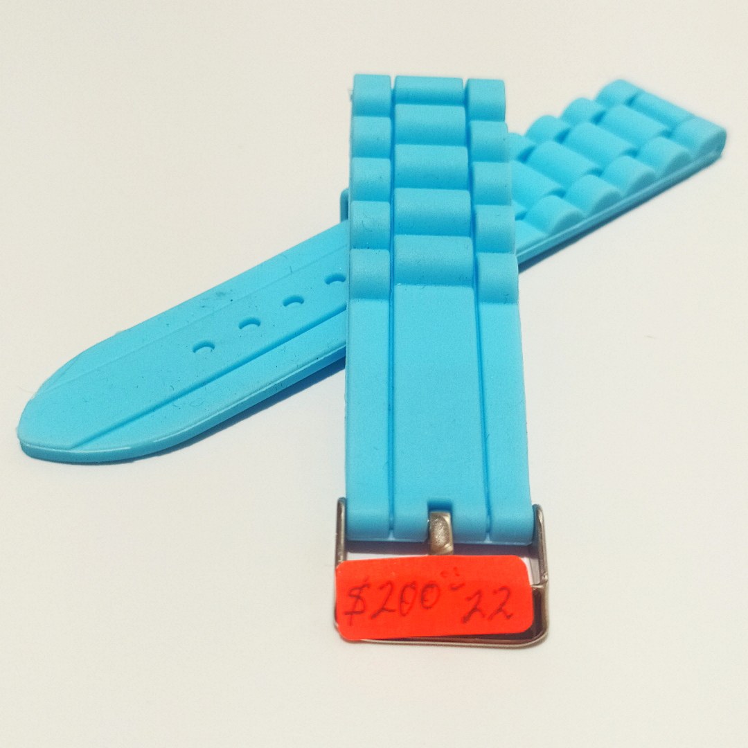 Men's Light Blue Silicone Strap 22mm