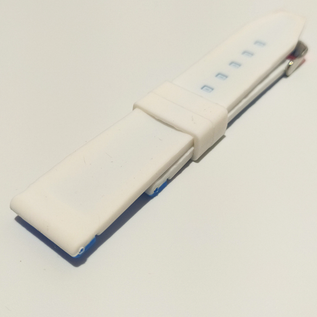 Men's Blue and White Silicone Strap 22mm
