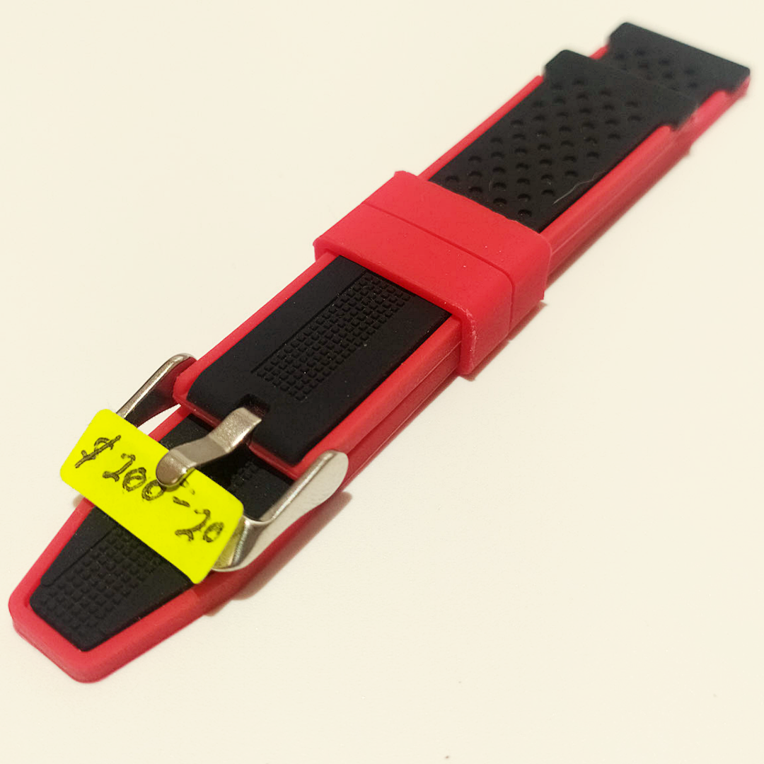 Men's Red and Black Silicone Strap 20mm