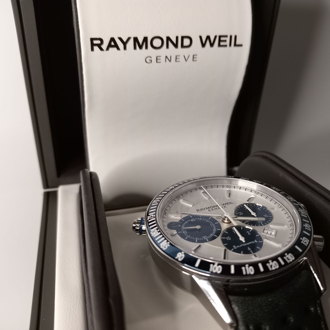 Reloj automático de plata para hombre Freelancer de Raymond Weil 7740-SC3-65521 de segunda mano