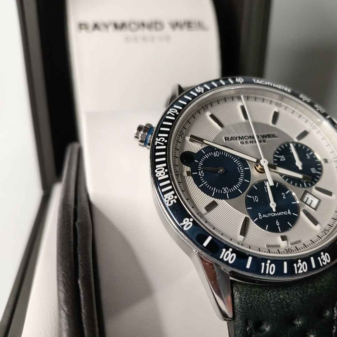 Reloj automático de plata para hombre Freelancer de Raymond Weil 7740-SC3-65521 de segunda mano