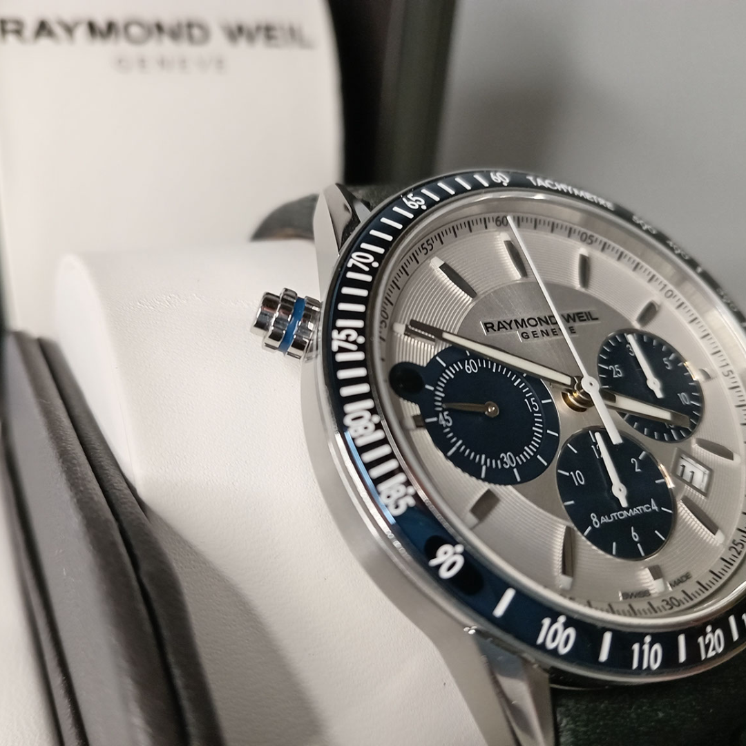 Reloj automático de plata para hombre Freelancer de Raymond Weil 7740-SC3-65521 de segunda mano