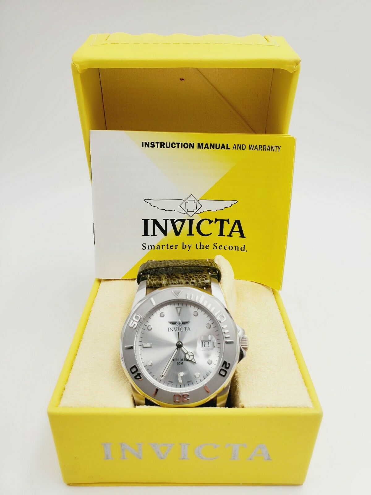 Invicta Men's Watch Pro Diver Collection 45mm Times Square Green Ostrich Band