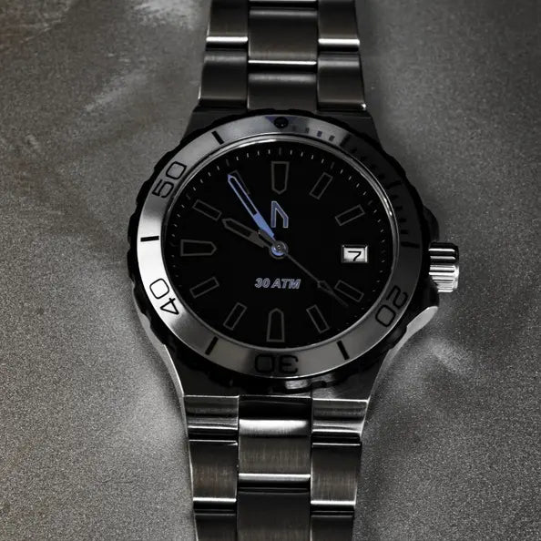 Ugly Watch Co 300M Diver with black dial and Steel Bracelet