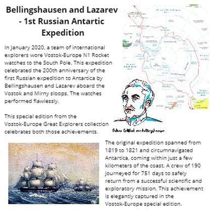 Edición de expedición a la Antártida de los Grandes Exploradores de Vostok Europe: Bellinghausen y Lazarov (GEBLA)