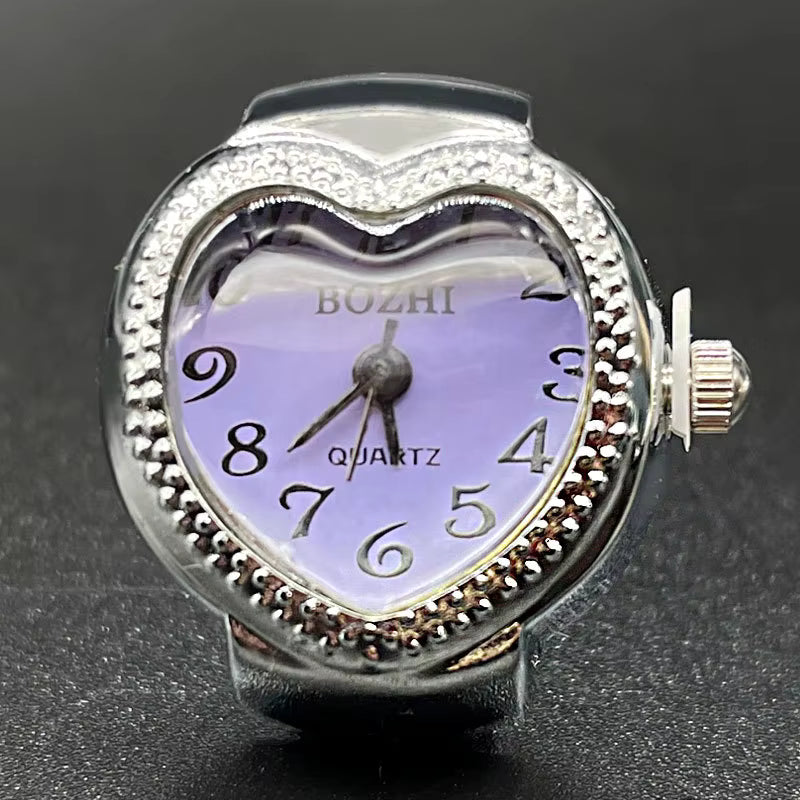 Purple Heart Quartz Women's Ring Watch