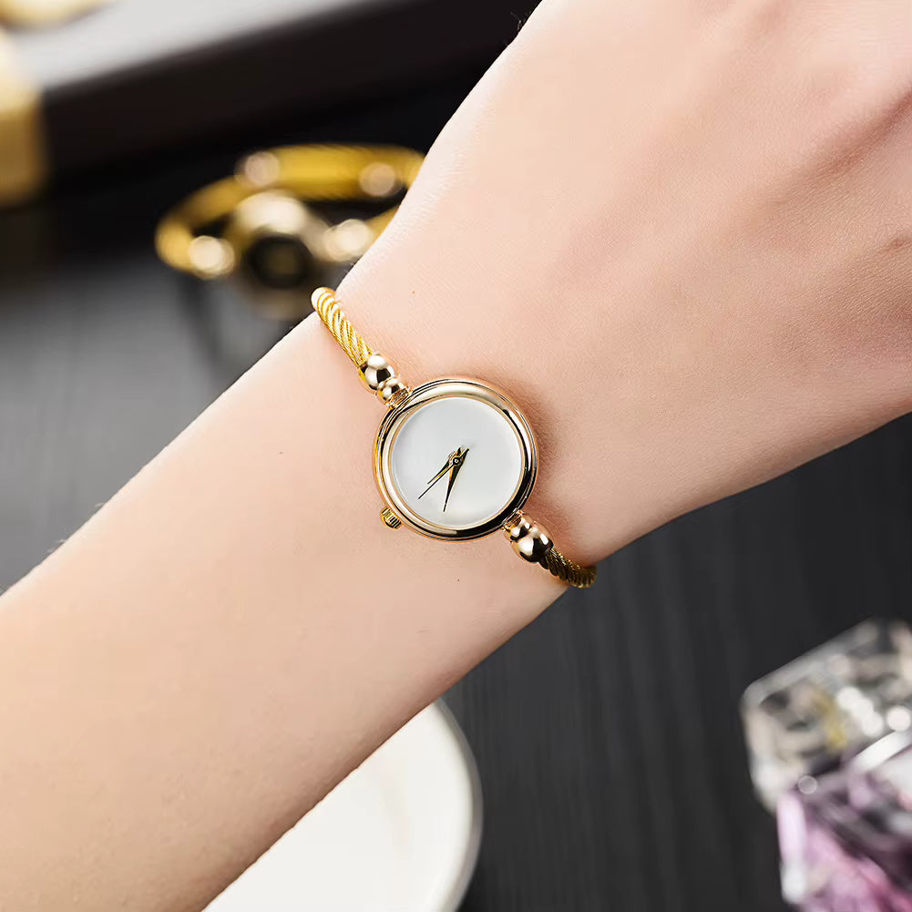 Ladies Gold and White Bracelet Style Watch