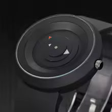 Minimalist Rotating Dials Black Daily Quartz Watch for Men