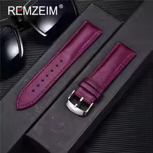 Lady's High Quality Soft Genuine Leather Ladies Purple Watch Strap