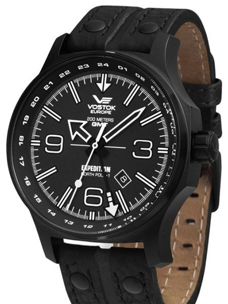 Vostok Europe Expedition North Pole Black GMT Dual Time USED 515.24h/595C502