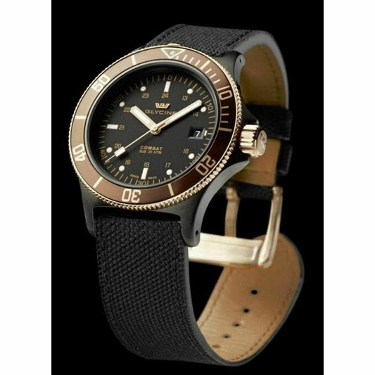 Glycine Men's Combat Sub Automatic Esfera marrón oscuro