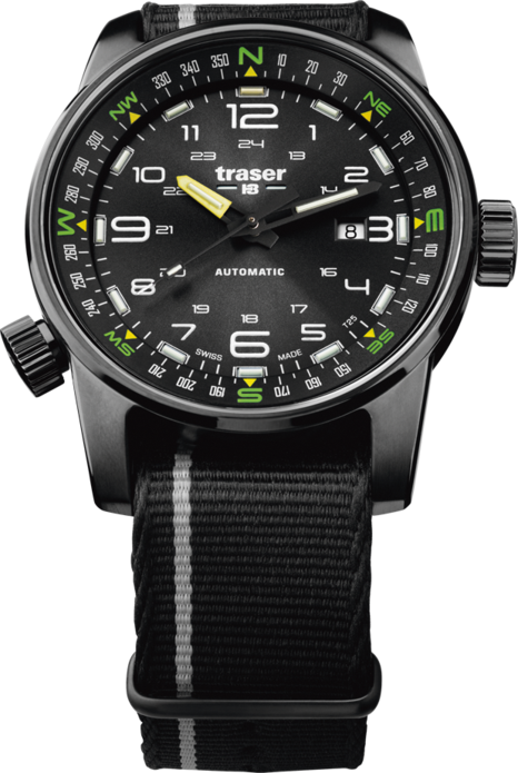 traser P68 Pathfinder Swiss-Made Tritium Automatic-Watch Black 107718