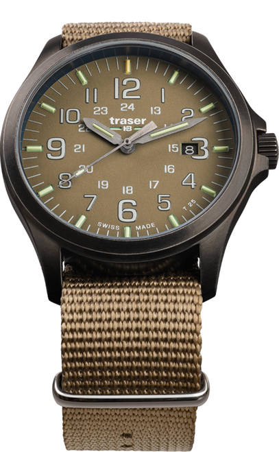 Traser P67 Officer Pro GunMetal Caqui Swiss-Made Tritium Watch 108631