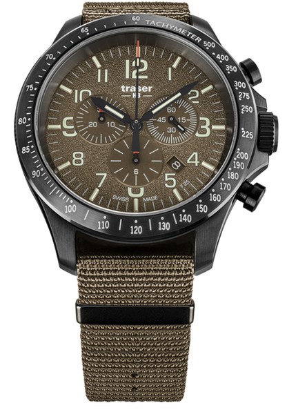 Traser P67 Officer Pro Cronógrafo Khaki Swiss-Made Tritium Watch 109459