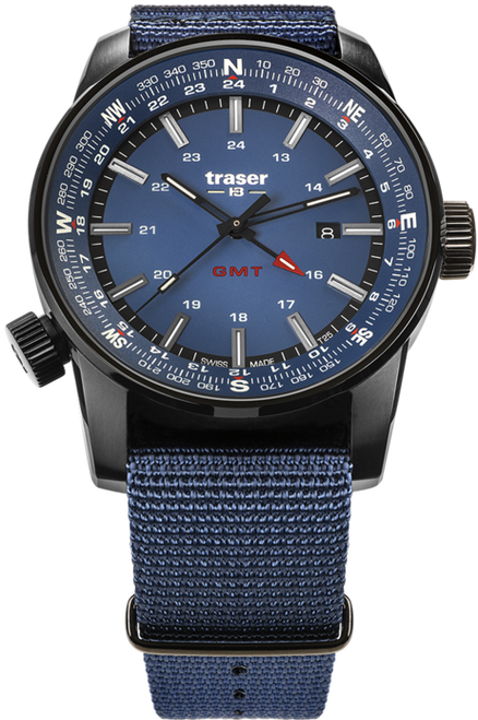 Traser P68 Pathfinder Swiss-Made Tritio GMT Azul 109034