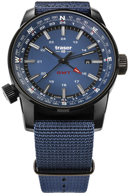 Traser P68 Pathfinder Swiss-Made Tritio GMT Azul 109034