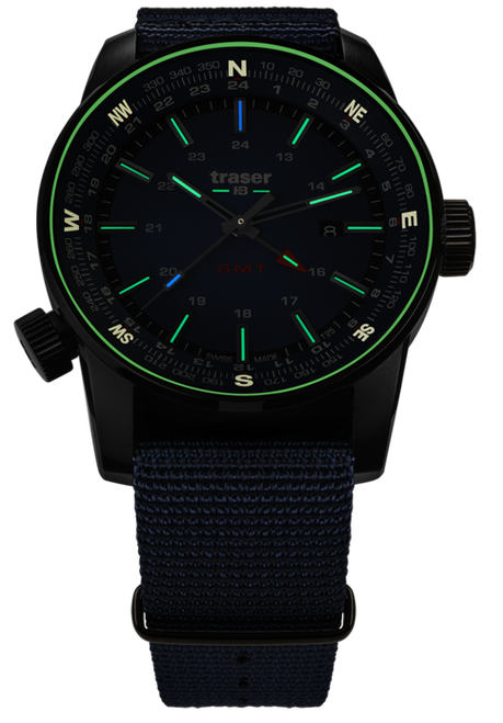 Traser P68 Pathfinder Swiss-Made Tritio GMT Azul 109034