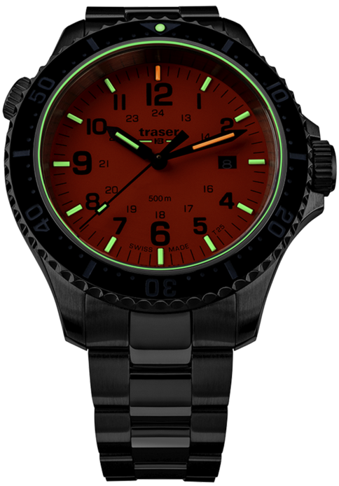 Traser P67 Diver Orange Conjunto especial Swiss Made Tritium Watch 109379