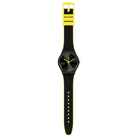 Reloj Swatch Night Cord de cuarzo con esfera antracita SUOB406