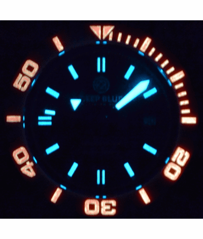 Bisel de cerámica automático suizo Deep Blue Ocean Diver de segunda mano.